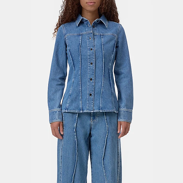ORGANIC SEAMING SHIRT Blauw