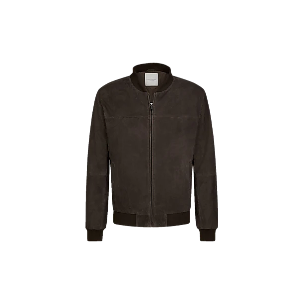 OUTERW BOMBER SUEDE D.BROWN Licht Bruin