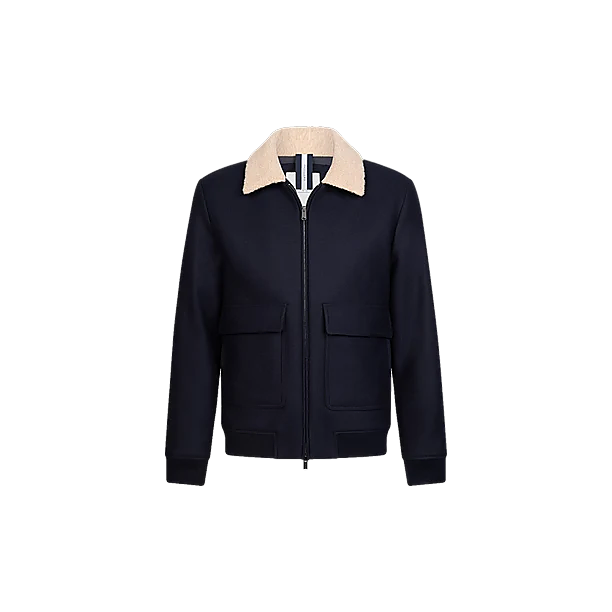 OUTERW BOMBER WOOL NAVY Marine