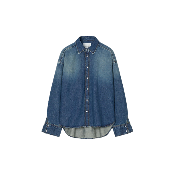 OVERLAY DETAIL SHIRT Blauw