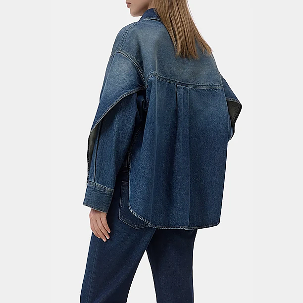 OVERLAY DETAIL SHIRT Blauw