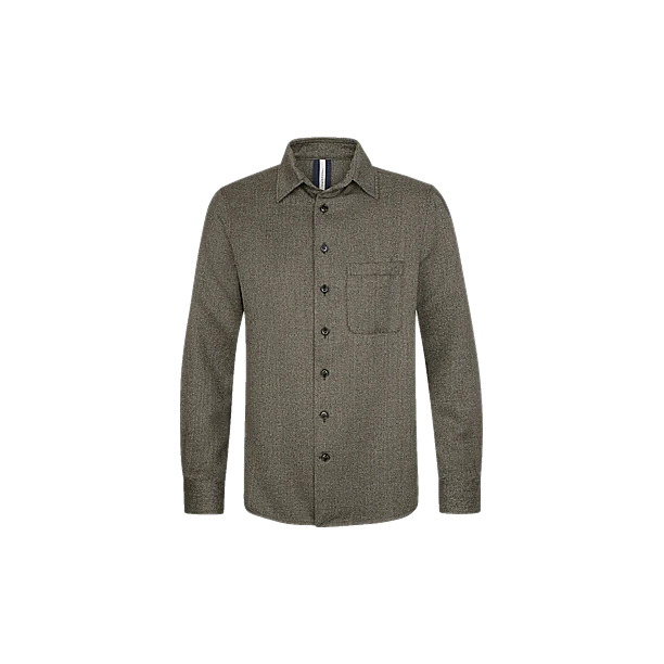 OVERSHIRT MOULINE BROWN Bruin