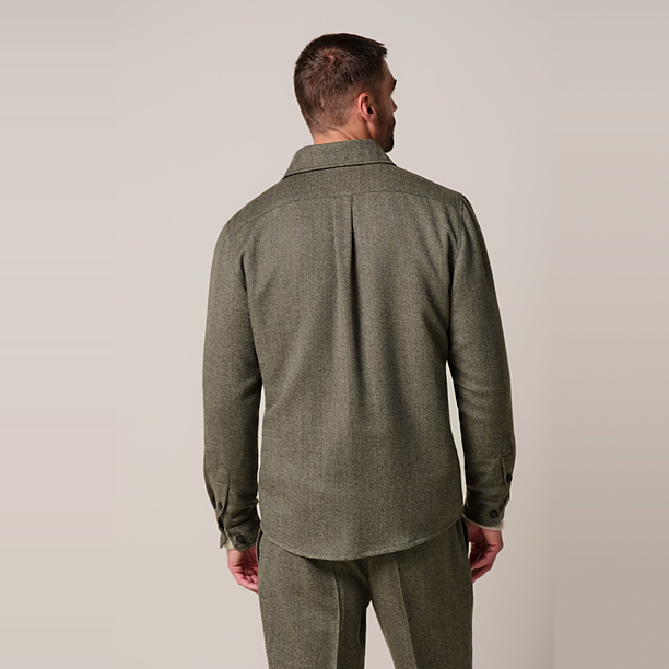 OVERSHIRT MOULINE BROWN Bruin