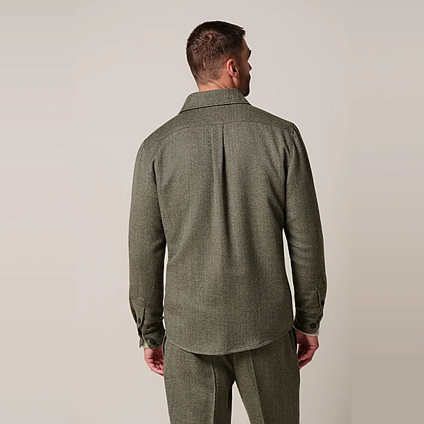 OVERSHIRT MOULINE BROWN Bruin