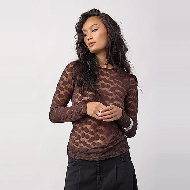 PENOLACC ONECK BLOUSE Bruin