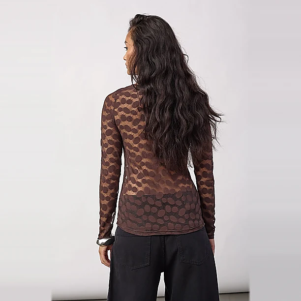 PENOLACC ONECK BLOUSE Bruin