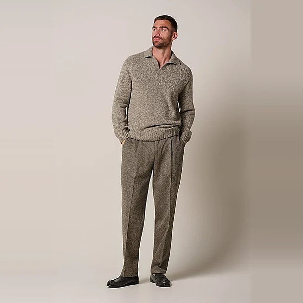 POLO OPEN COLLAR LS BROWN Bruin