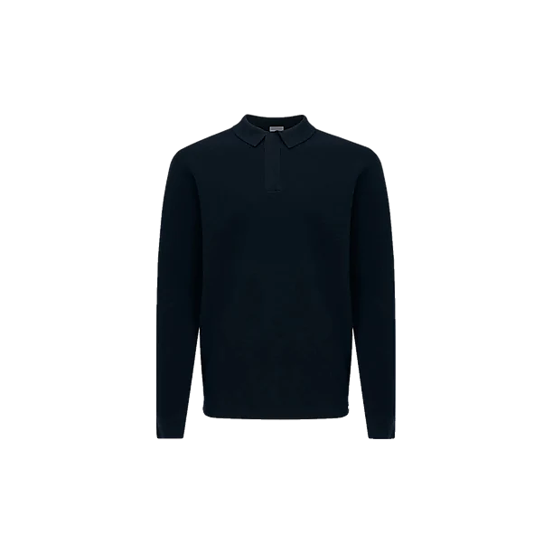 POLO ZIP LS KNITWEAR Marine