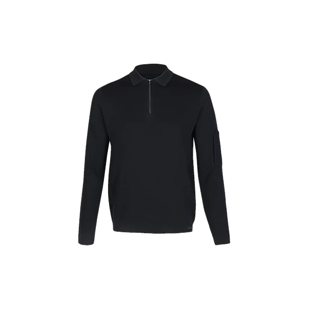 POLO ZIP LS KNITWEAR Marine