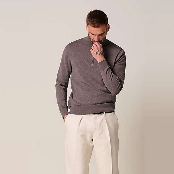 PULLOVER HALF ZIP AUBERGINE Diversen