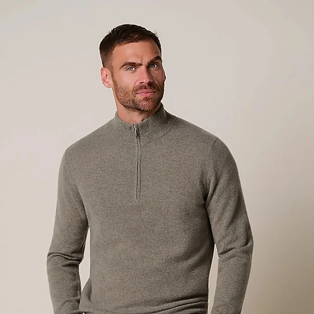 PULLOVER HALF ZIP D BEIGE Beige