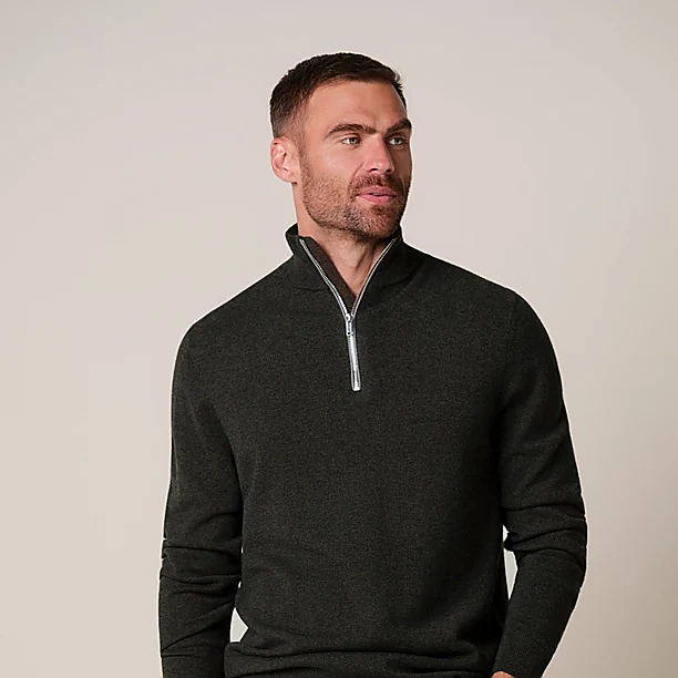 PULLOVER HALF ZIP D GREEN Multi Colour