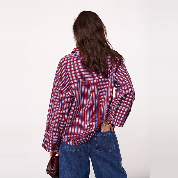 RENEECC CHECK CUFF SHIRT Rood