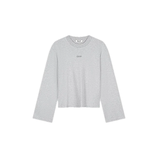 RETRO LOGO LS TEE Licht Grijs