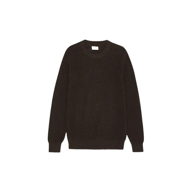 RIB CREWNECK KNIT Donker Bruin