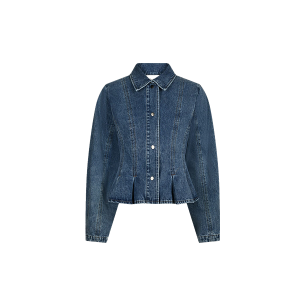 RIVORA DENIM PEPLUM JACKET Kobalt