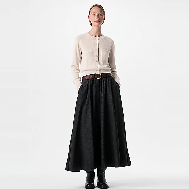 ROUND NECK CARDI Off White