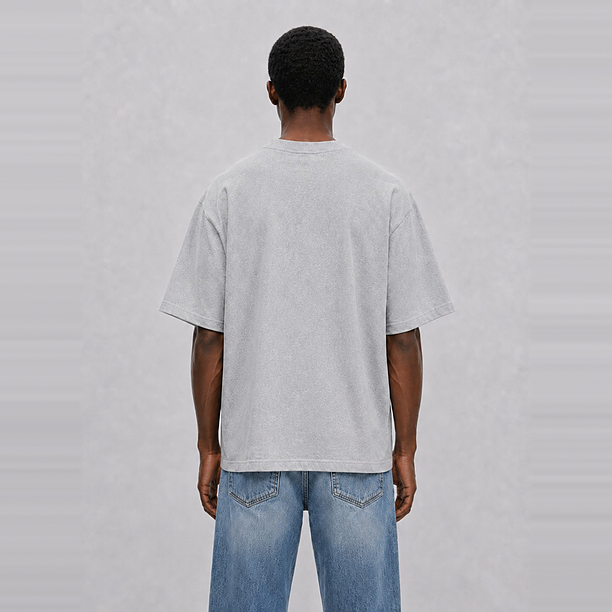 SCRIPT EMBROIDERY T-SHIRT Grijs