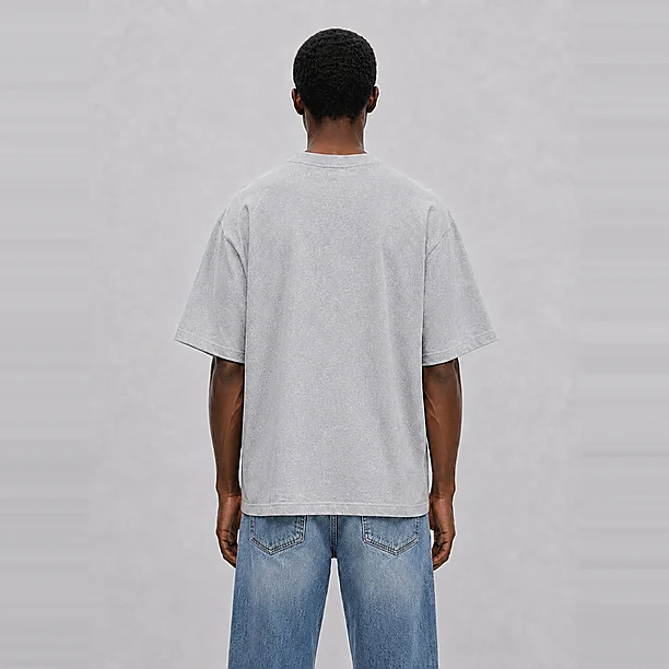 SCRIPT EMBROIDERY T-SHIRT Grijs
