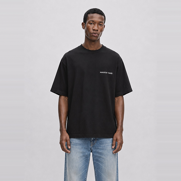 SCRIPT EMBROIDERY T-SHIRT Zwart