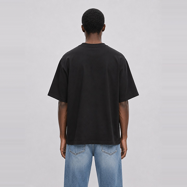 SCRIPT EMBROIDERY T-SHIRT Zwart