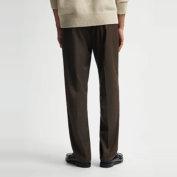 SLIM ELASTICATED PANT Licht Bruin