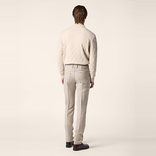 SLIM FIT BARD FLANELLA Beige