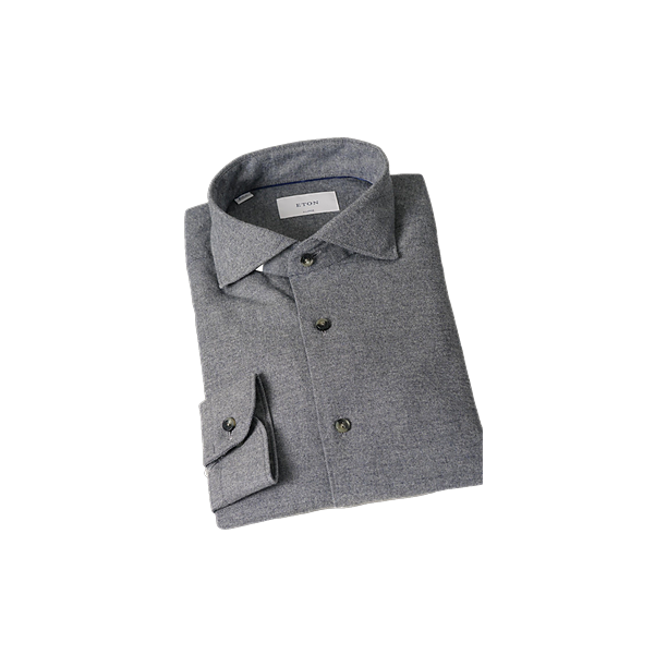 SOLID FLANNEL SHIRT Donker Grijs