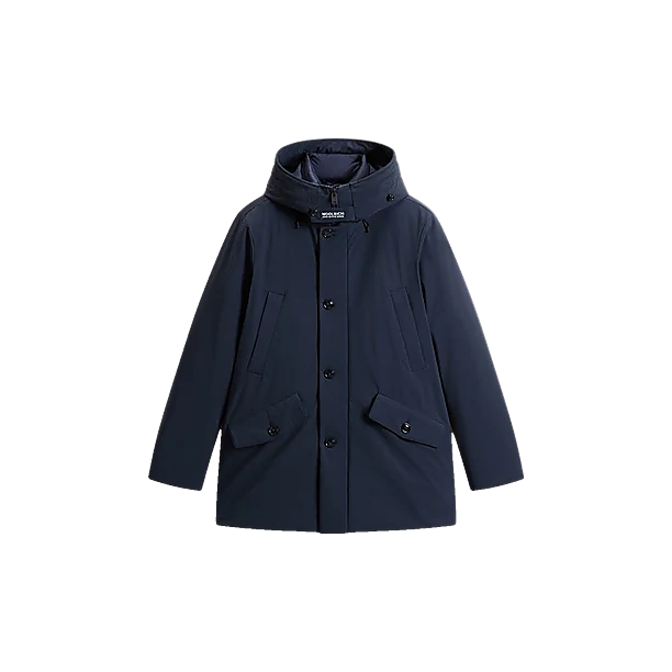 STRETCH PARKA MELTON BLUE Blauw