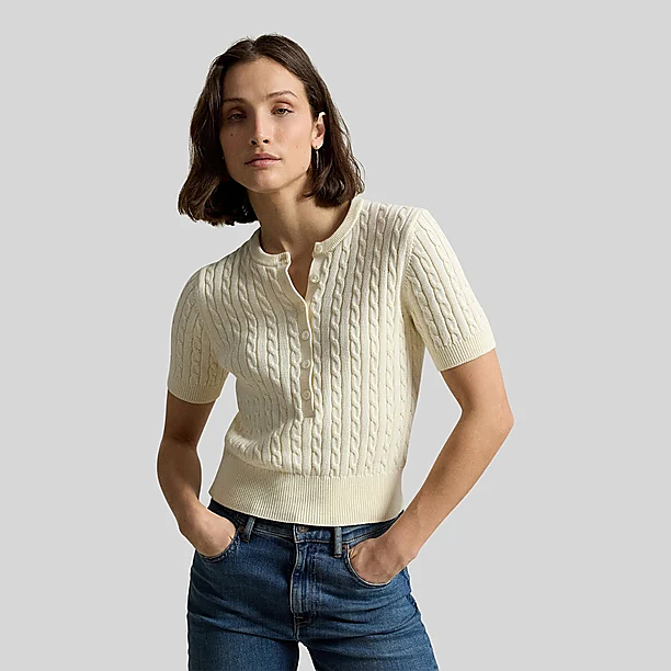 SWEATER HENLEY Wit