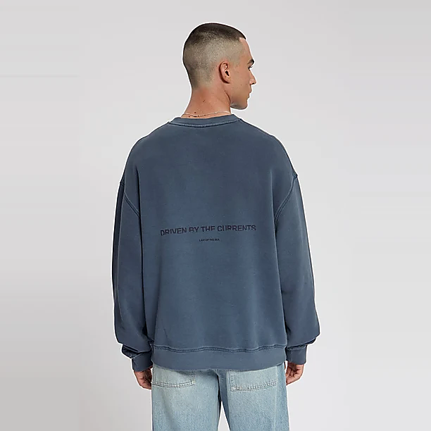 TORRIA GARMENT DYED CREWNECK SWEAT Turqoise
