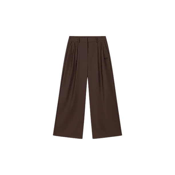 WIDE LEG PANTS Donker Bruin