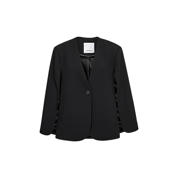 VOLACC CAPE BUTTON BLAZER Zwart