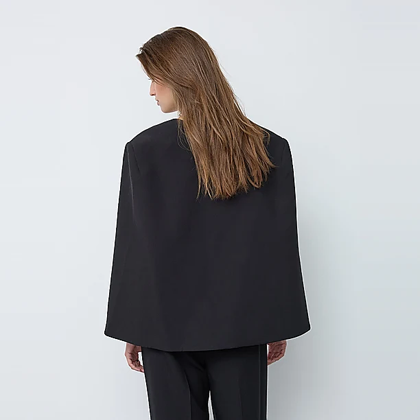 VOLACC CAPE BUTTON BLAZER Zwart