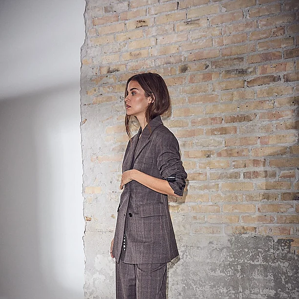 WAIST FIT CHECK BLAZER Bruin
