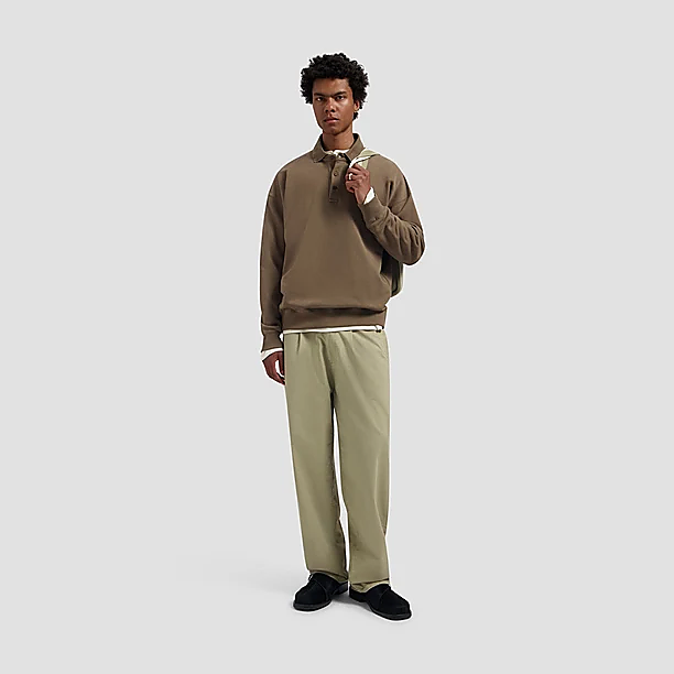 WASHED BARREL LEG PANT Licht Grijs