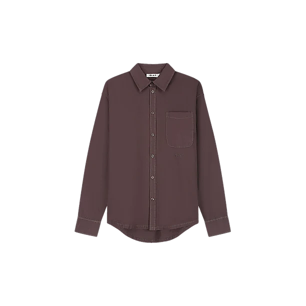 WASHED OVERSIZED SHIRT Donker Bruin