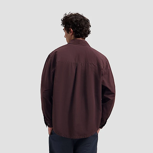 WASHED OVERSIZED SHIRT Donker Bruin