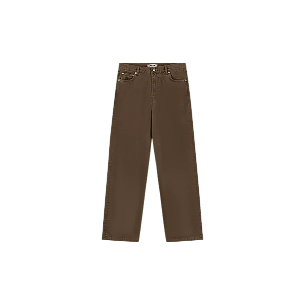 WASHED TWILL REGULAR PANT Licht Bruin