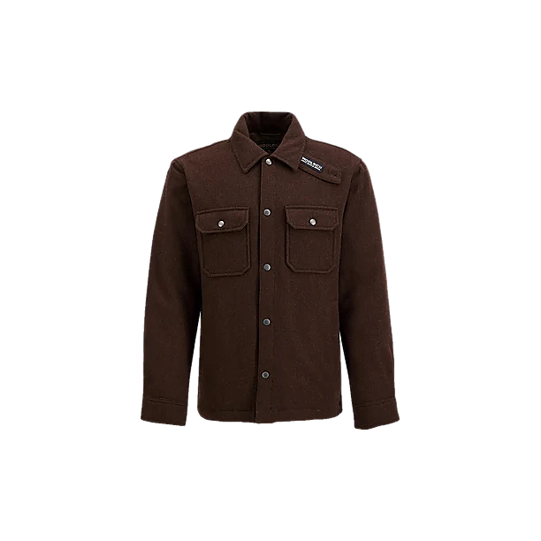 WOOL ALASKAN SHIRT JACKET MELTON BLUE Donker Bruin