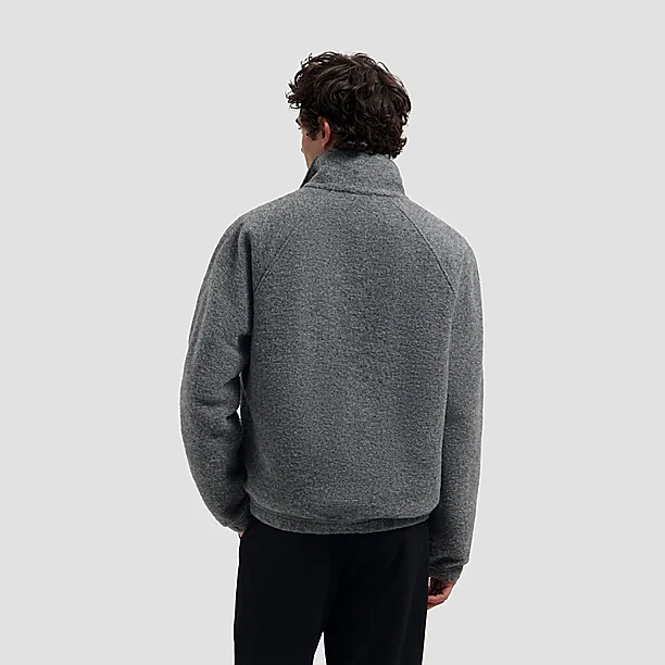 WOOL FLEECE ZIP JACKET Muis Grijs