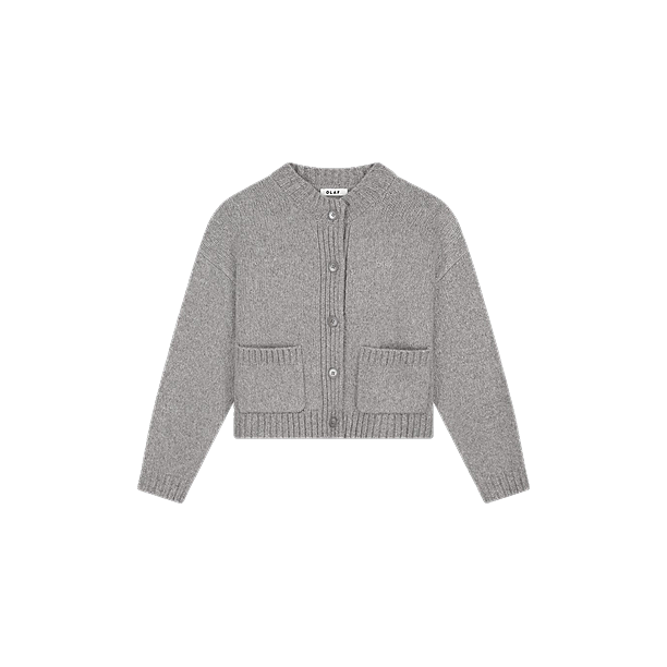 WOOL KNITTED CARDIGAN Muis Grijs