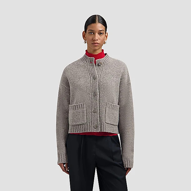 WOOL KNITTED CARDIGAN Muis Grijs