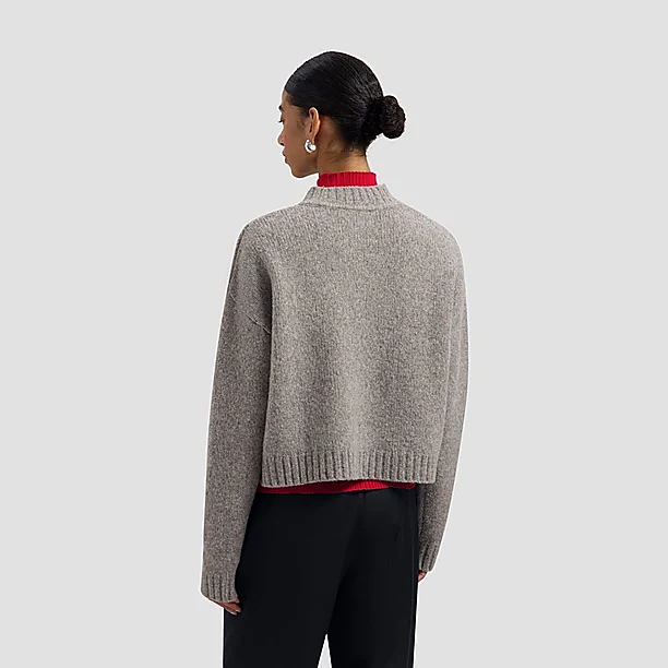 WOOL KNITTED CARDIGAN Muis Grijs