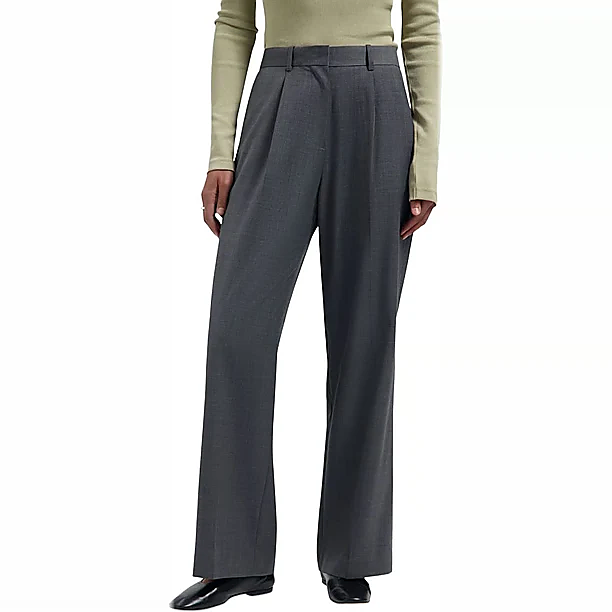 WOOL TAILERD TROUSERS Muis Grijs