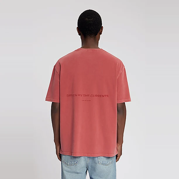 AQUALIS GARMENT DYED T-SHIRT Rood