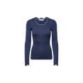 BABETTE SILK LS LACE SHIRT Blauw