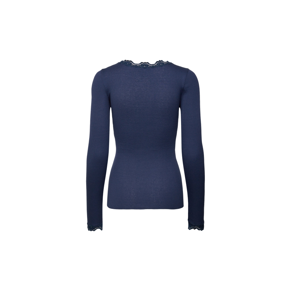 BABETTE SILK LS LACE SHIRT Blauw