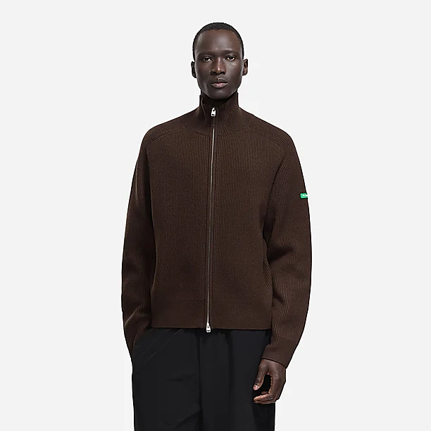 BADGE KNIT CARDIGAN Bruin