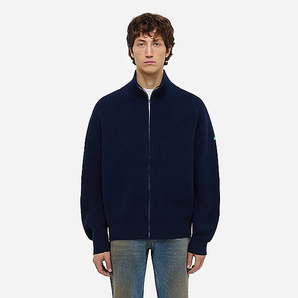 BADGE KNIT CARDIGAN Marine